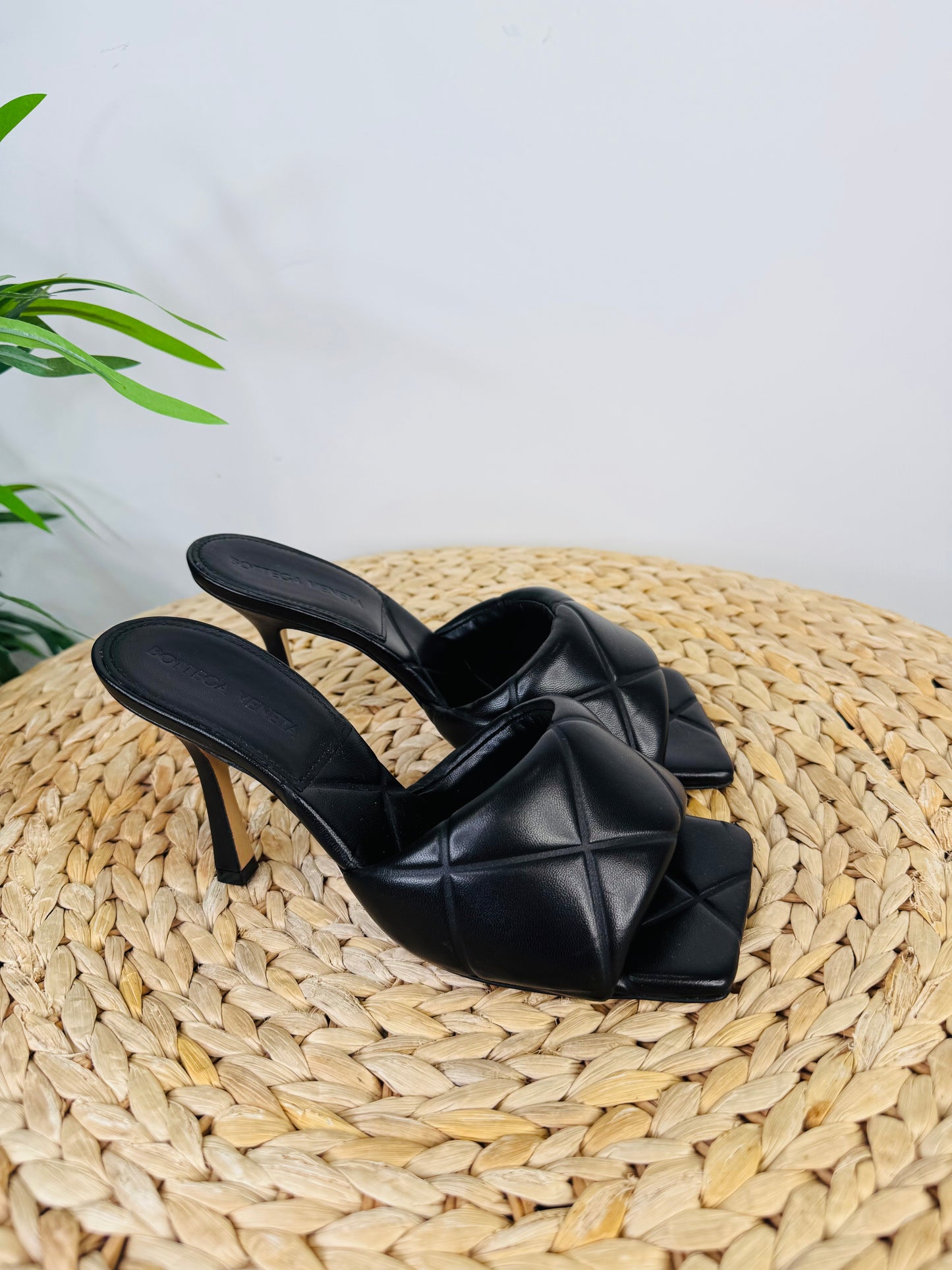 Leather Quilted Mules - Size 37