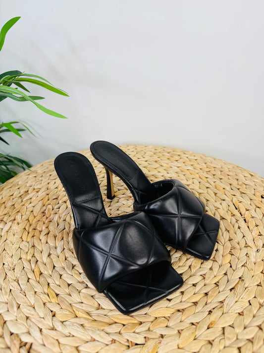 Leather Quilted Mules - Size 37