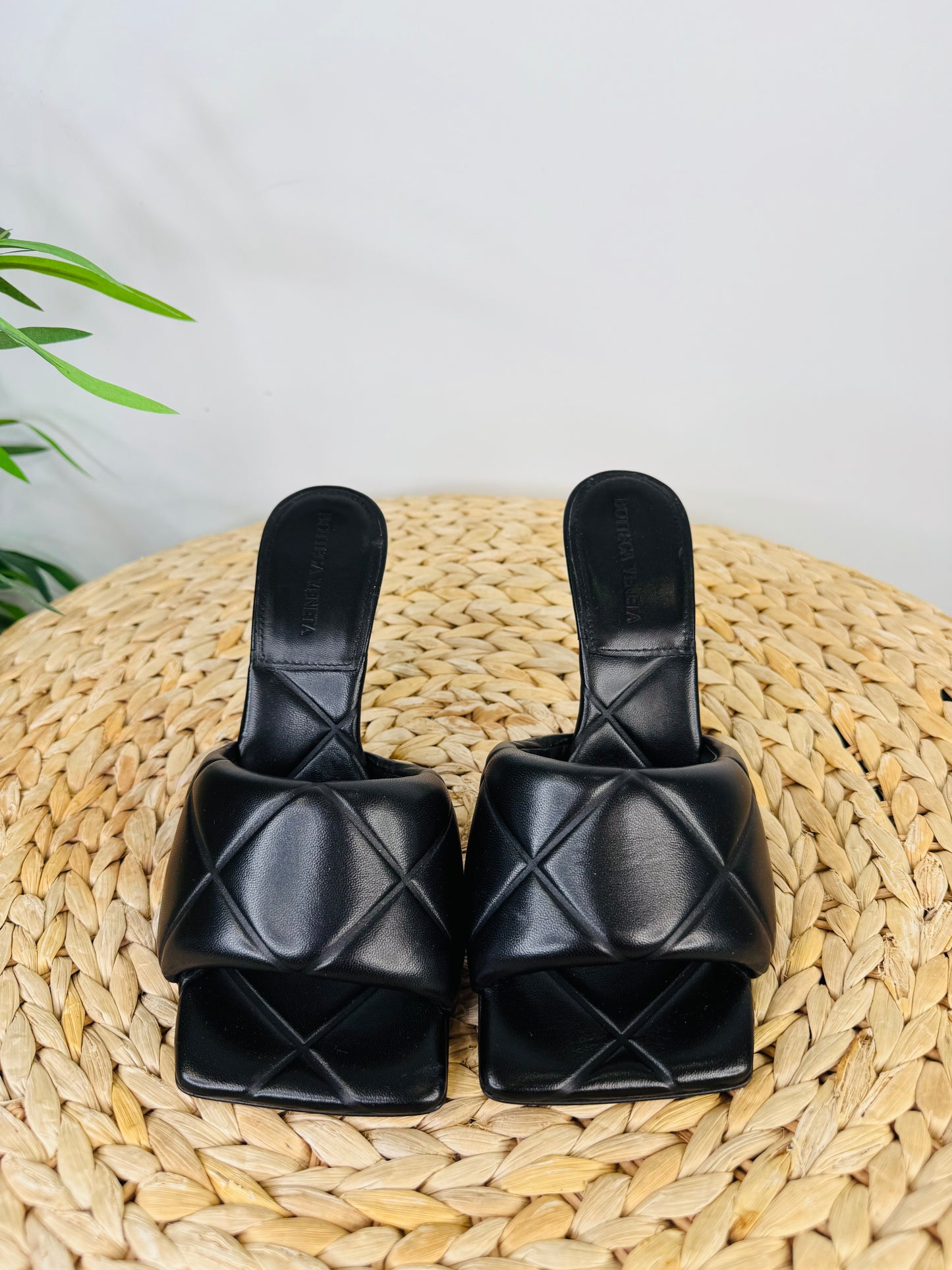 Leather Quilted Mules - Size 37