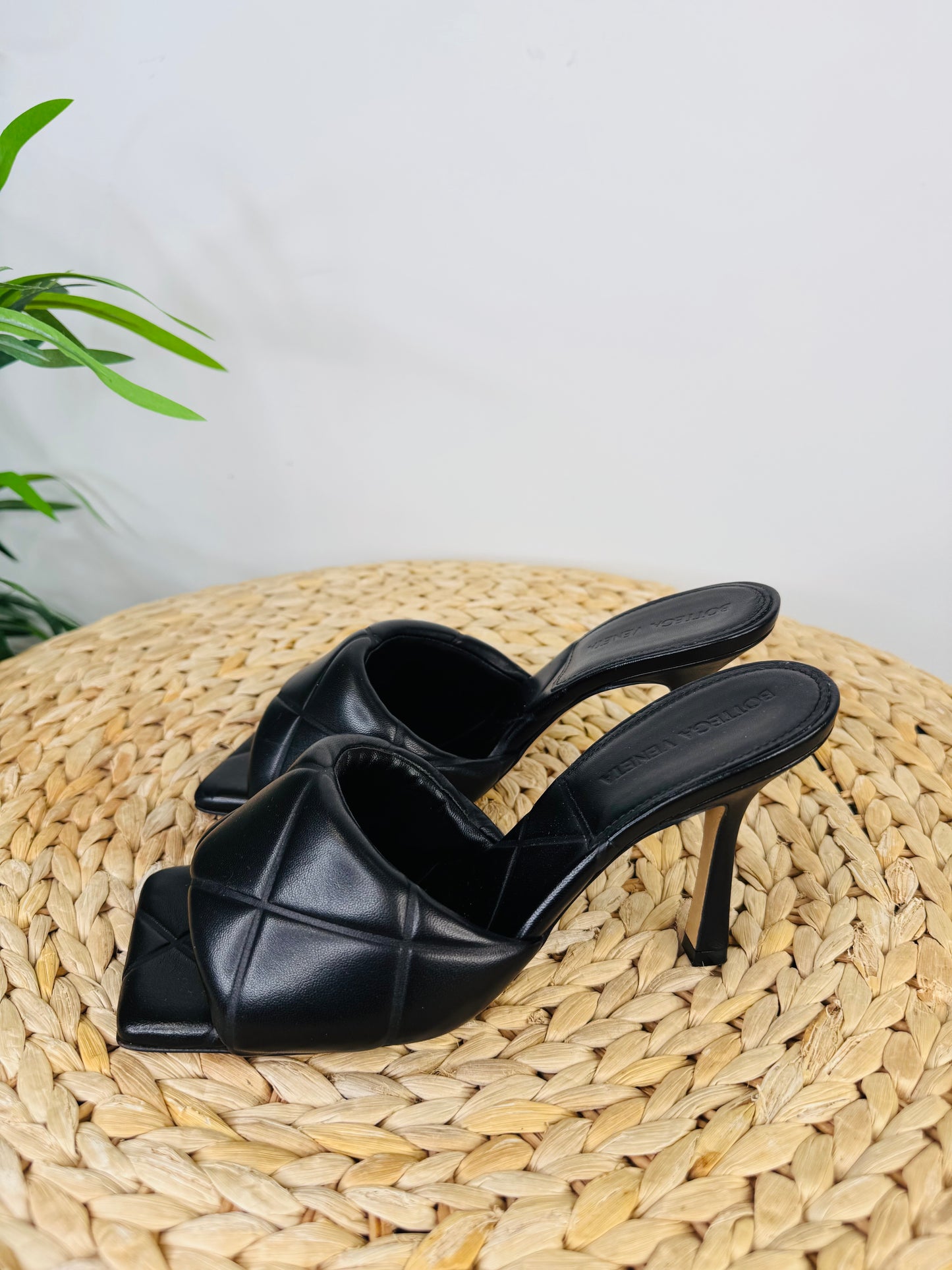Leather Quilted Mules - Size 37