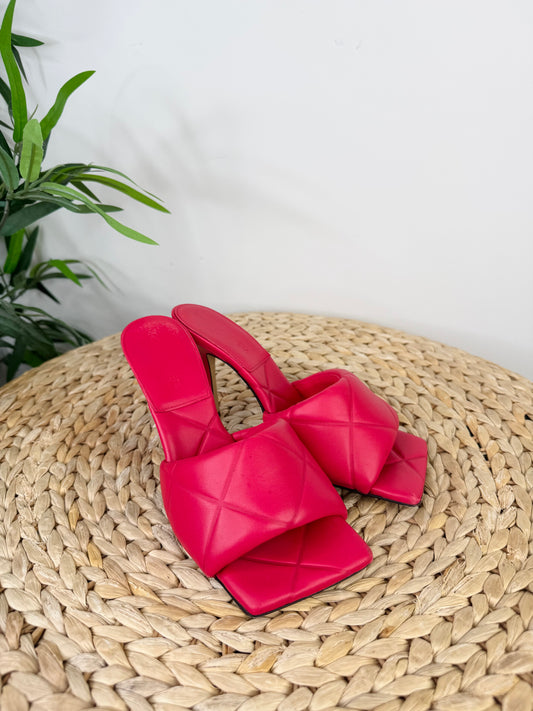Leather Quilted Mules - Size 37