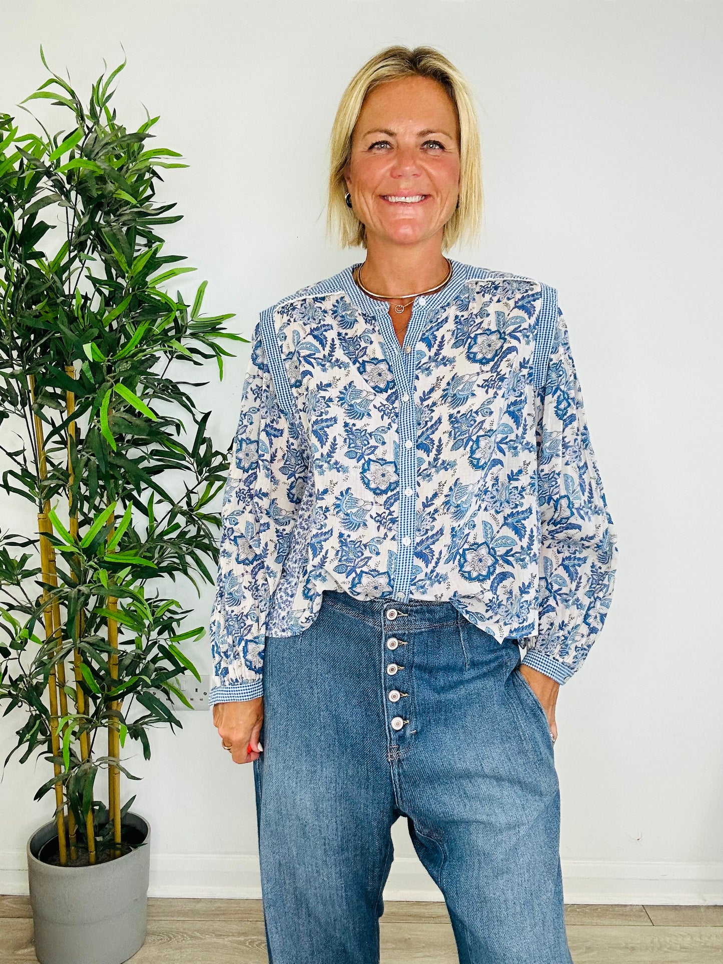 Floral Cotton Shirt - Size S
