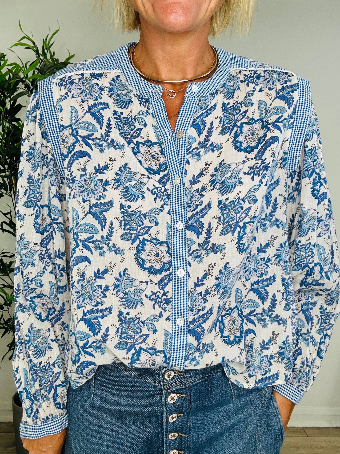 Floral Cotton Shirt - Size S