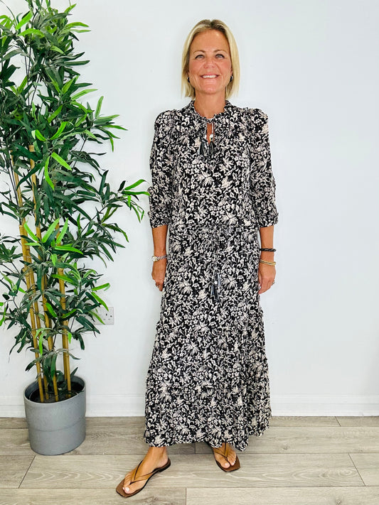 Patterned Top & Skirt Set - Size XS/S