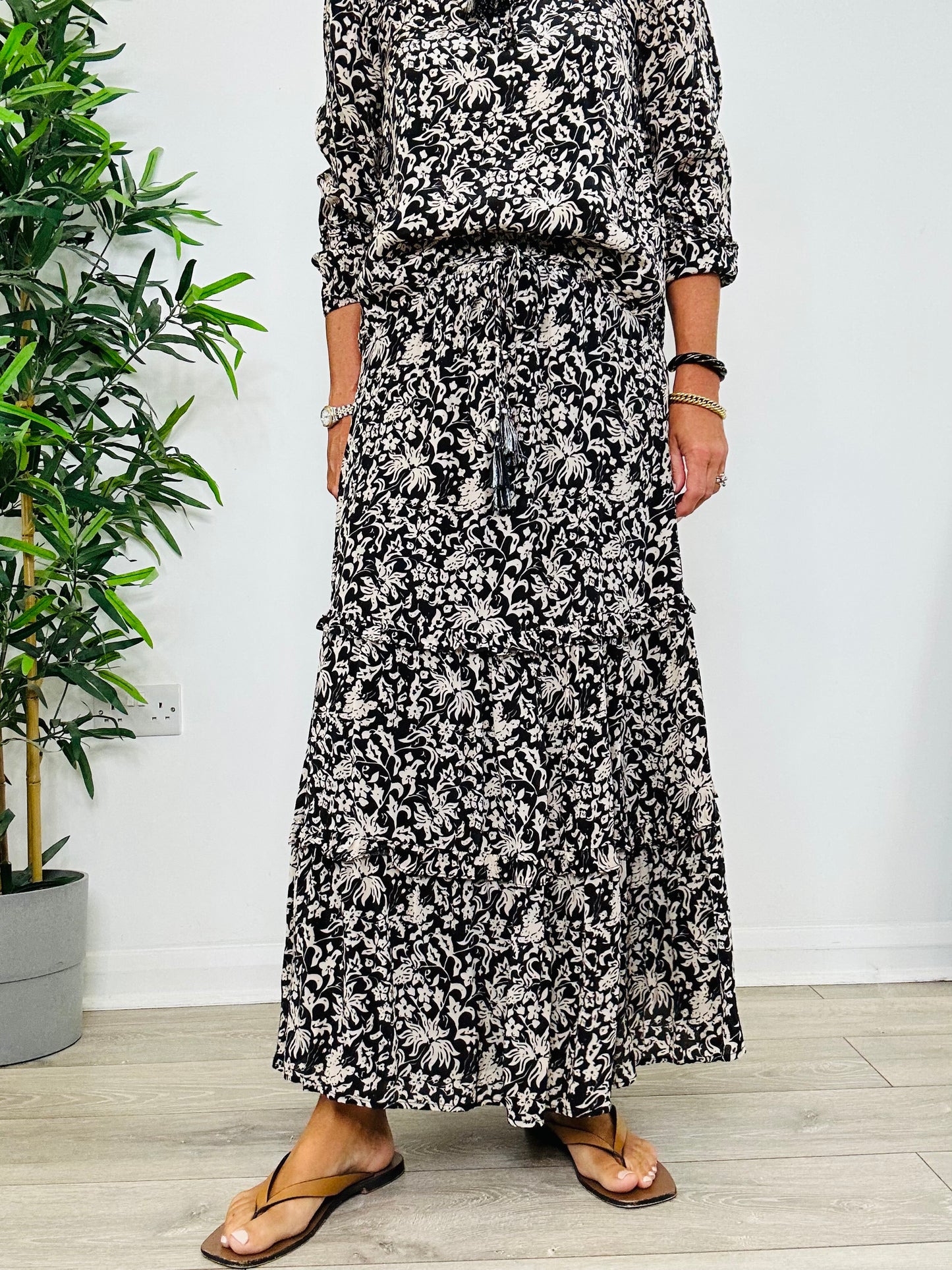 Patterned Top & Skirt Set - Size XS/S