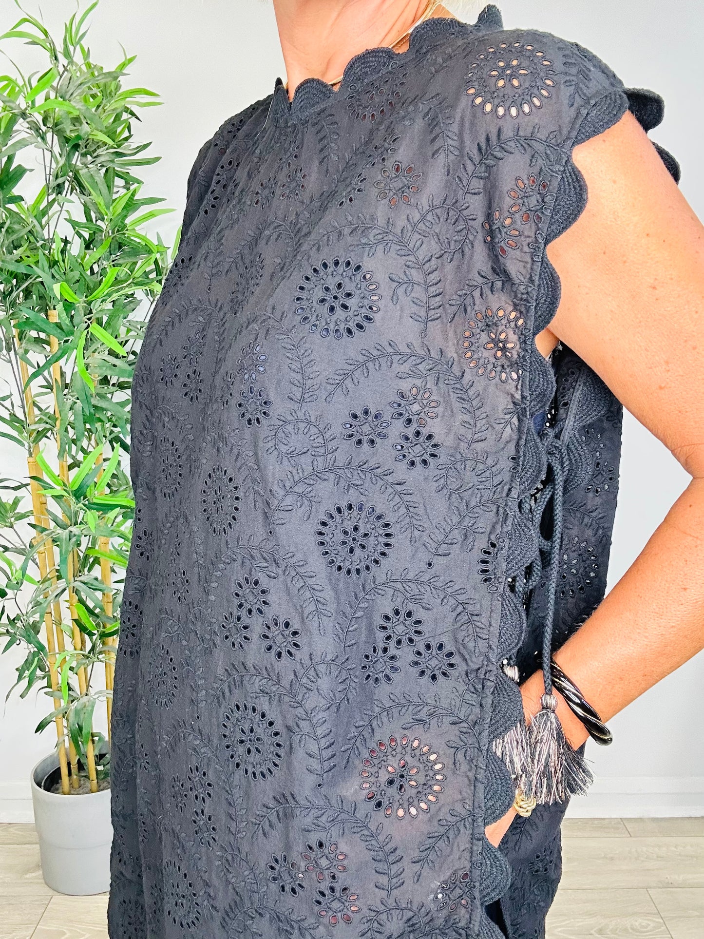 Broderie Tabard Dress - O/S