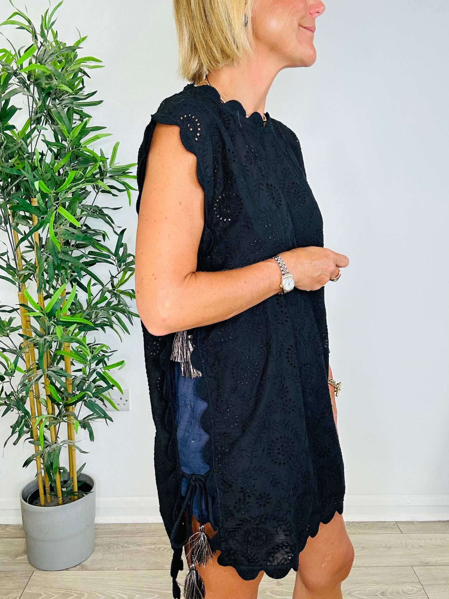 Broderie Tabard Dress - O/S