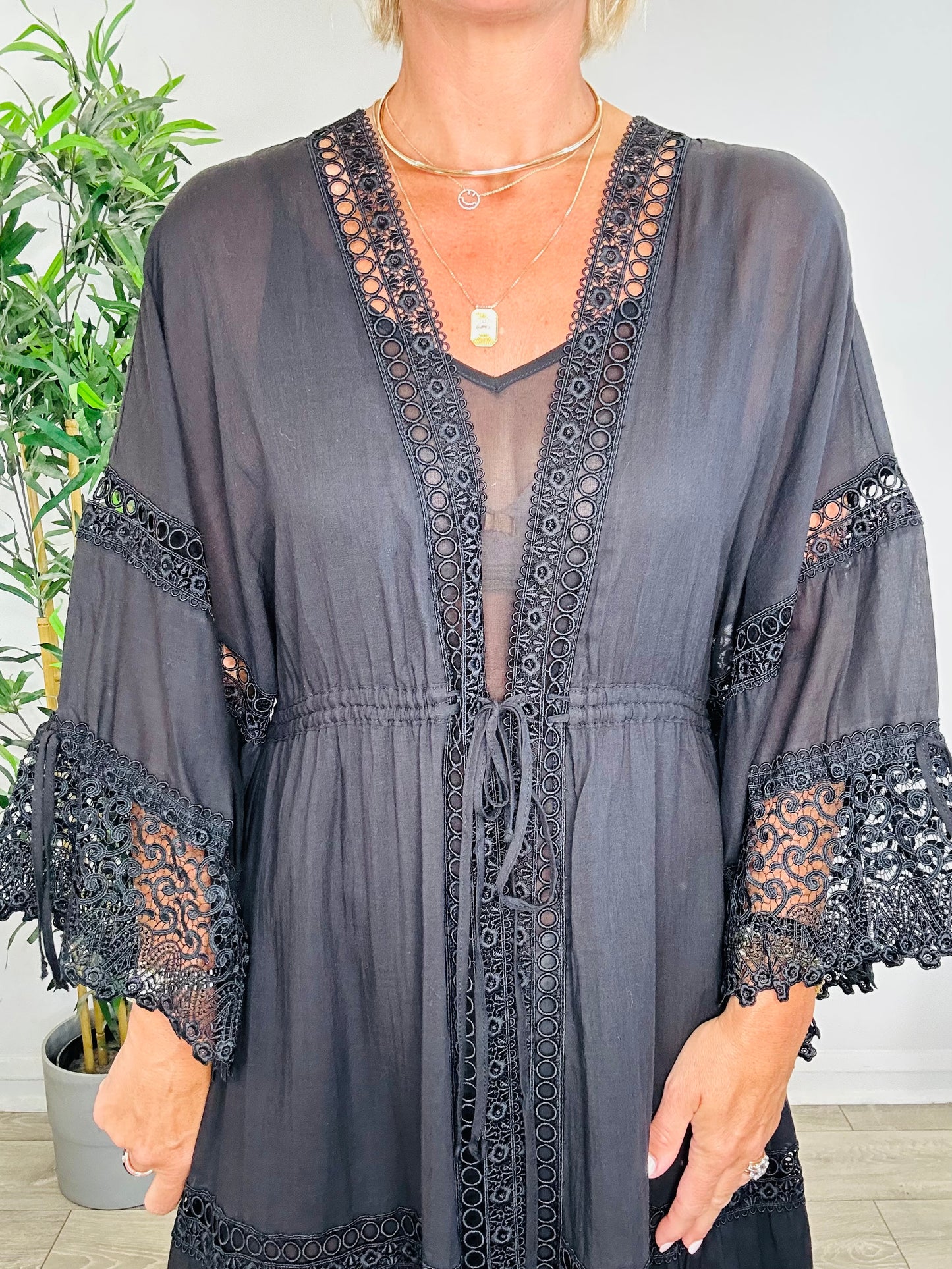 Lace Detail Kaftan - Size S