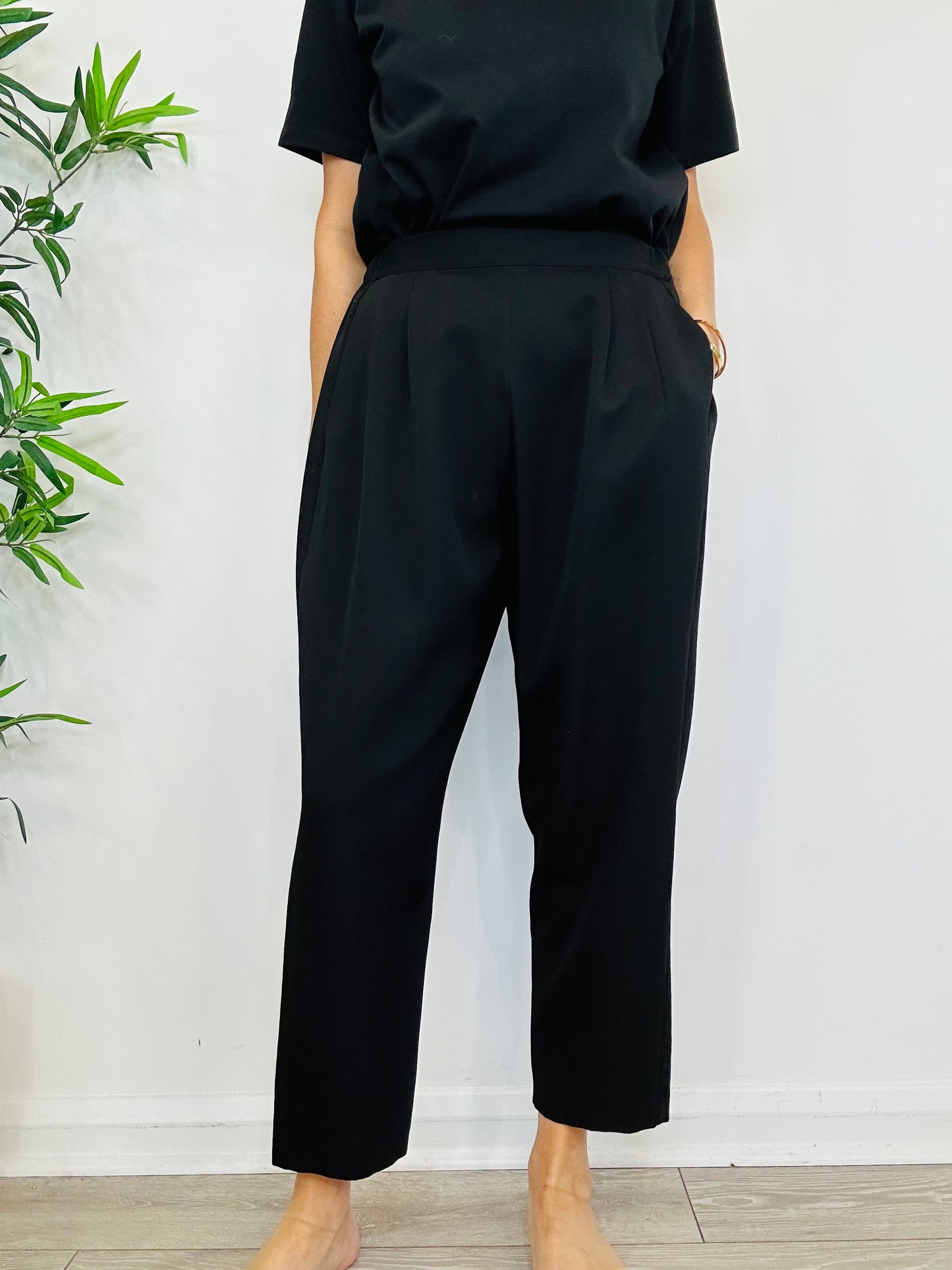 Wool Tapered Trousers - Size 42