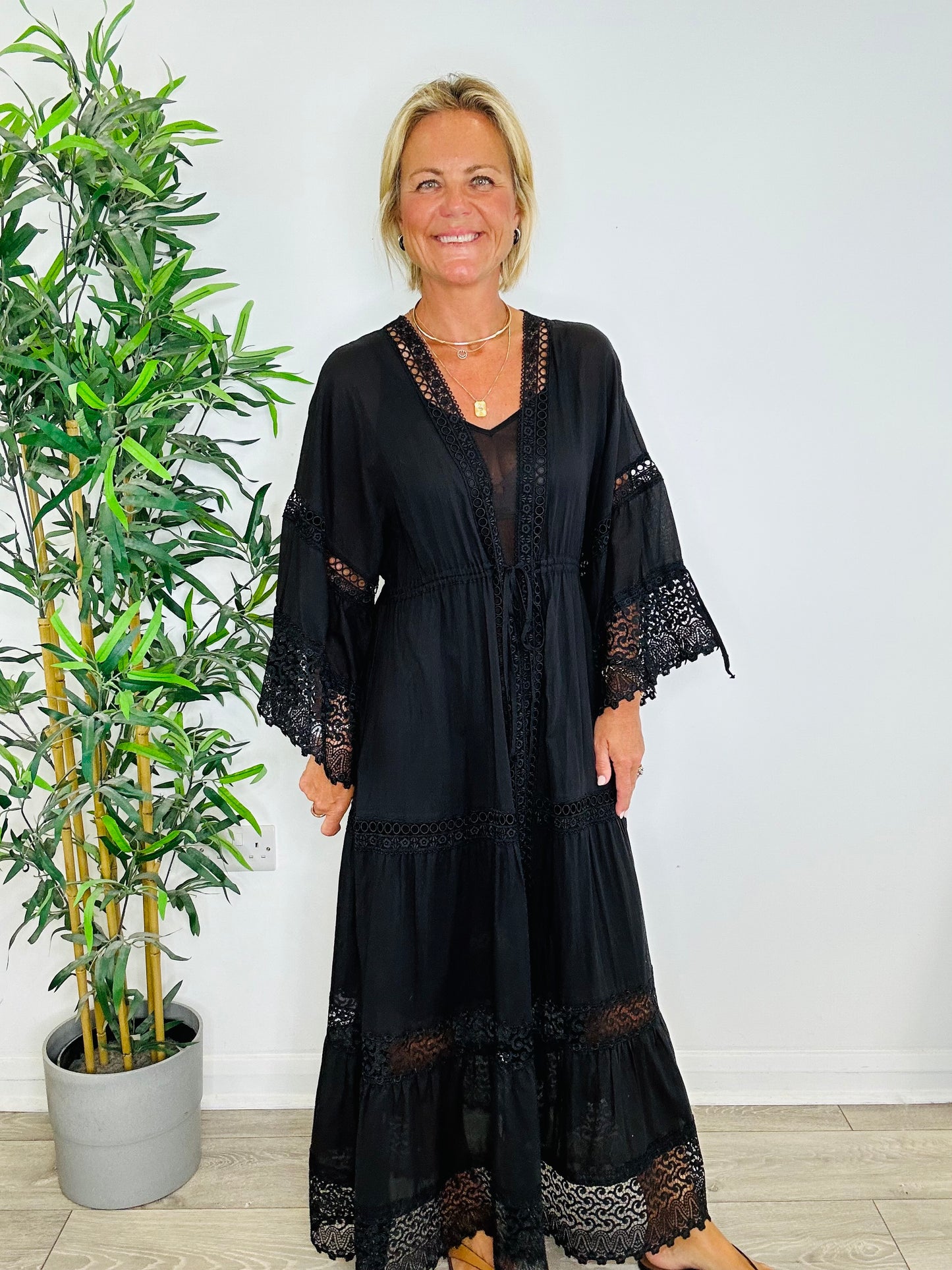 Lace Detail Kaftan - Size S