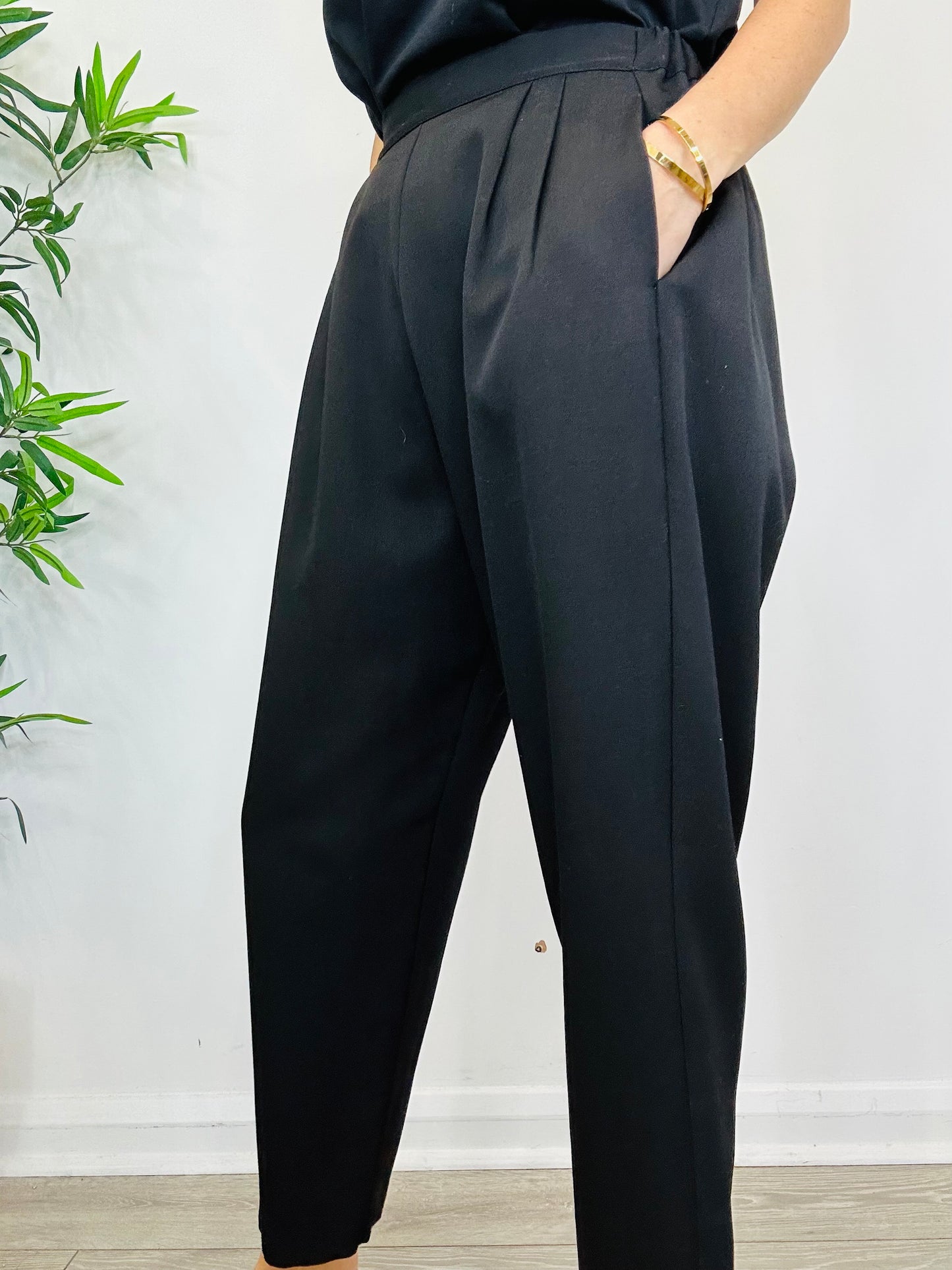 Wool Tapered Trousers - Size 42