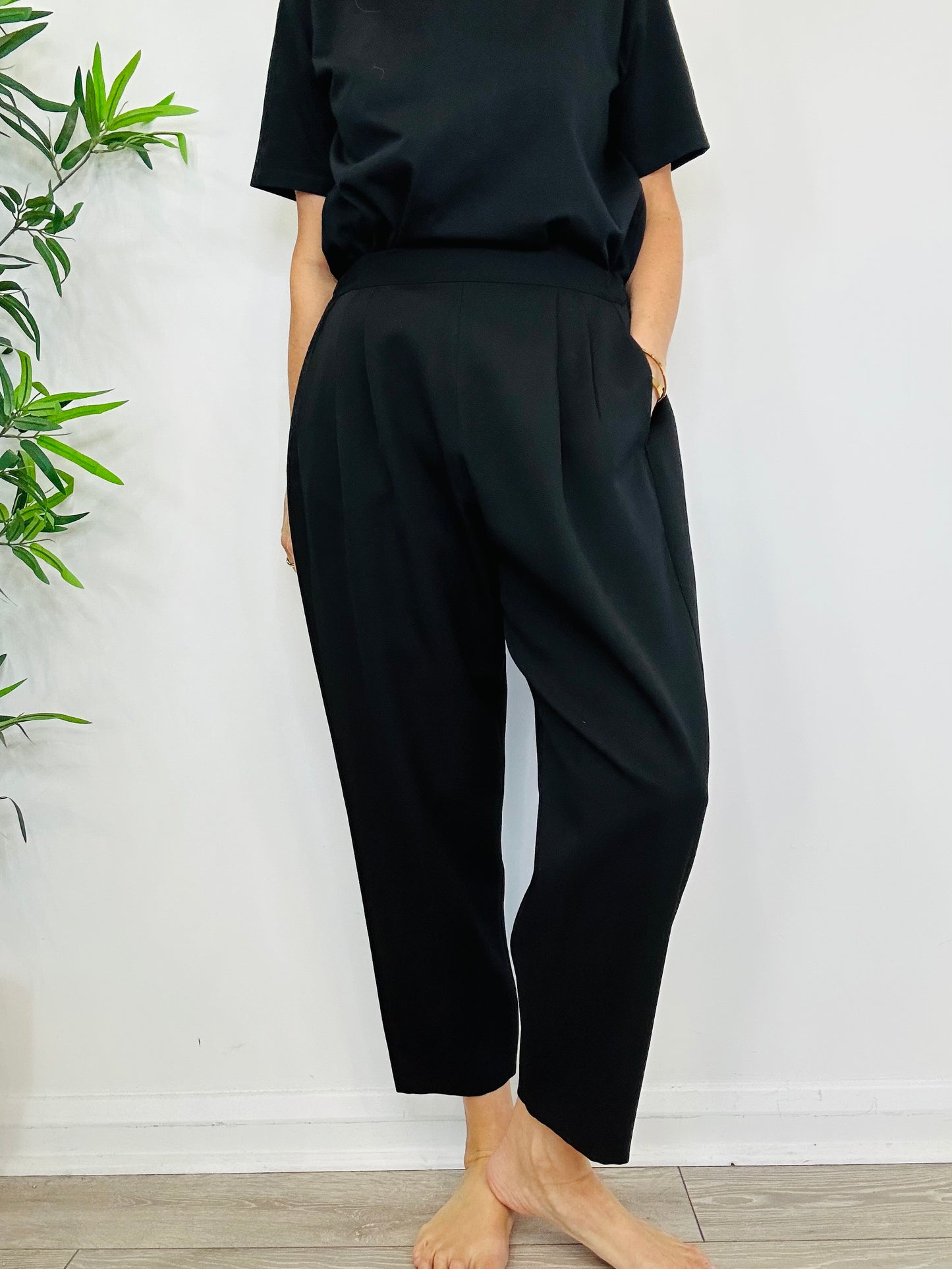 Wool Tapered Trousers - Size 42