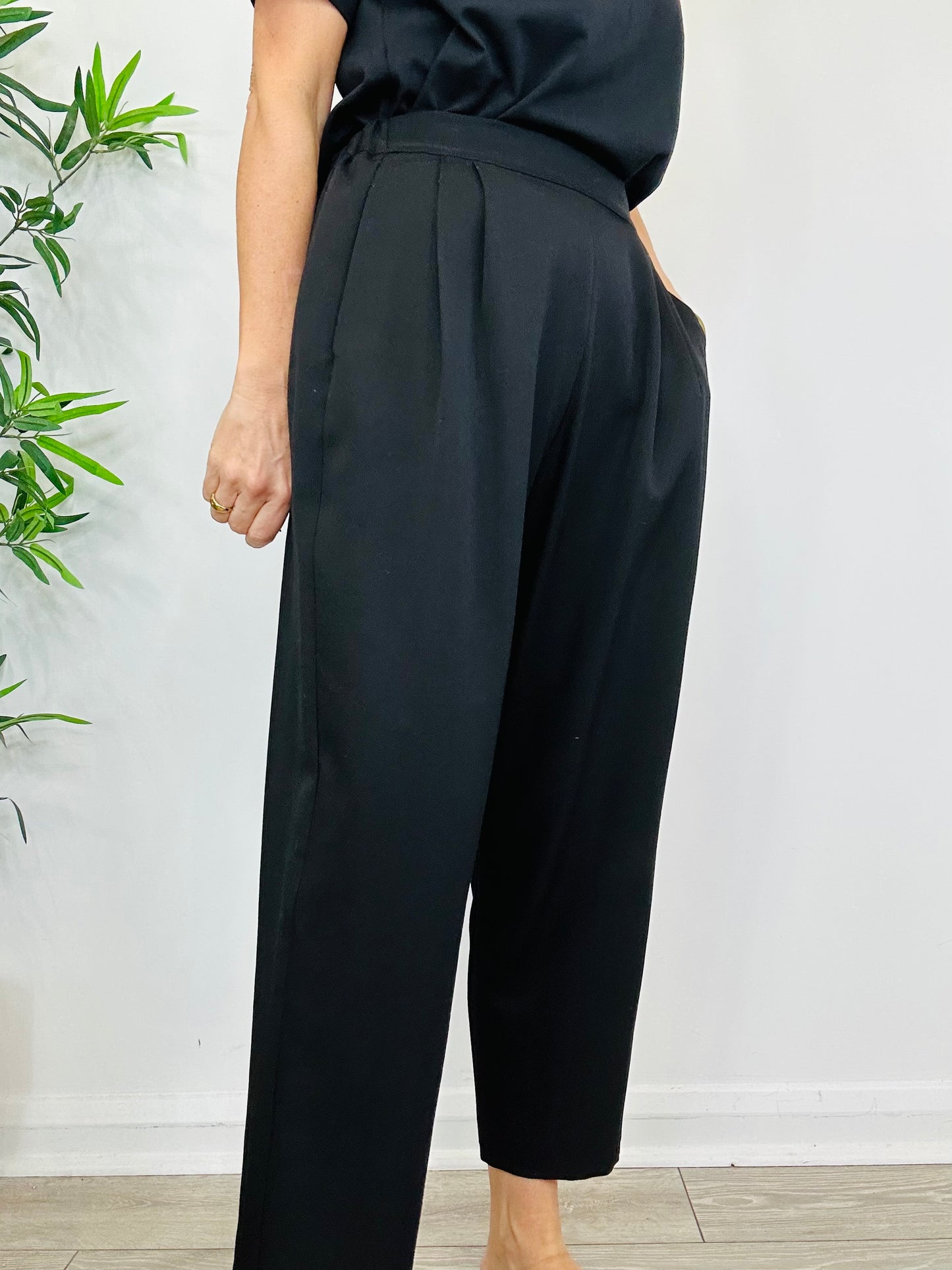 Wool Tapered Trousers - Size 42