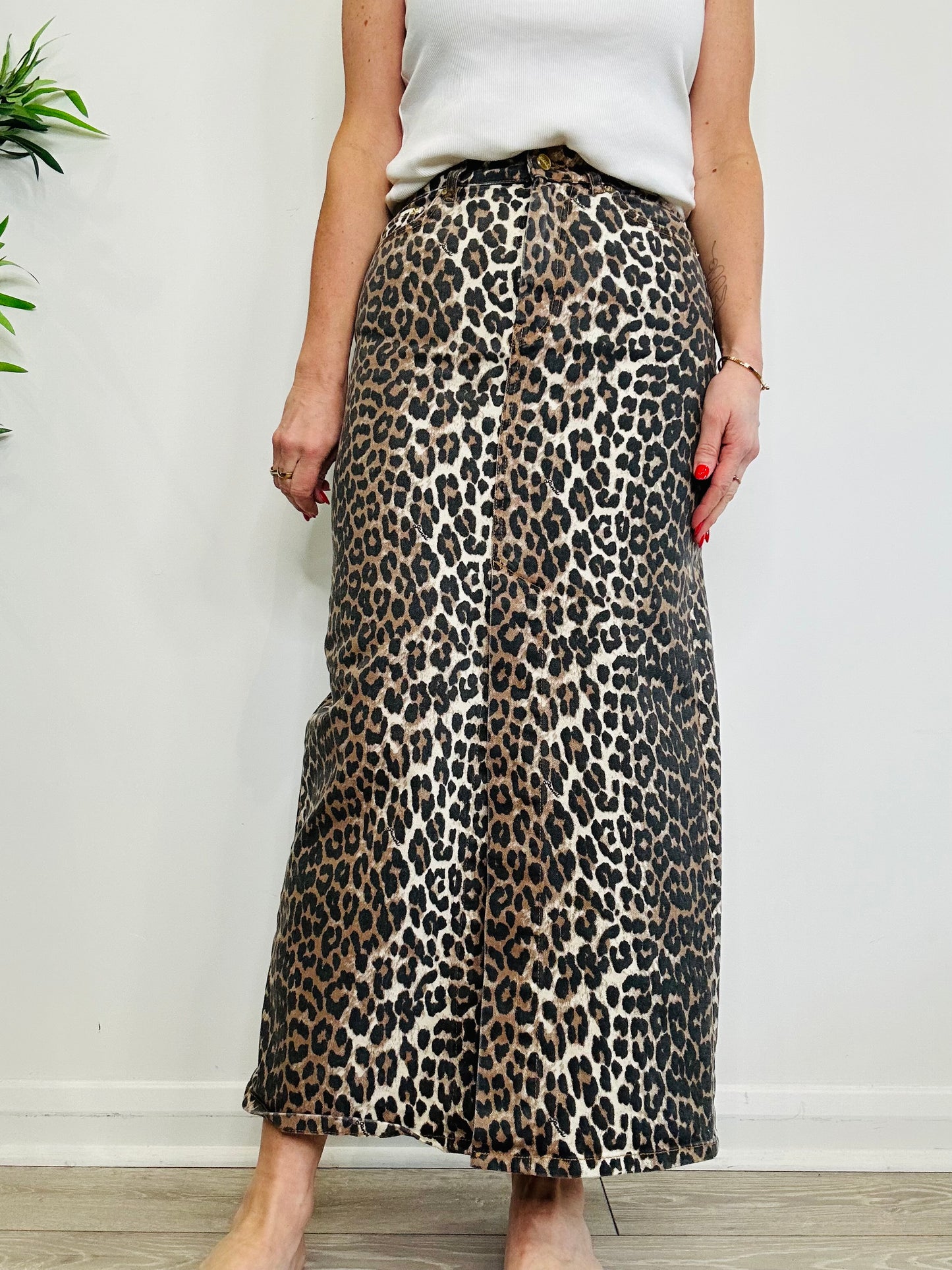 Leopard Print Skirt - Size 36
