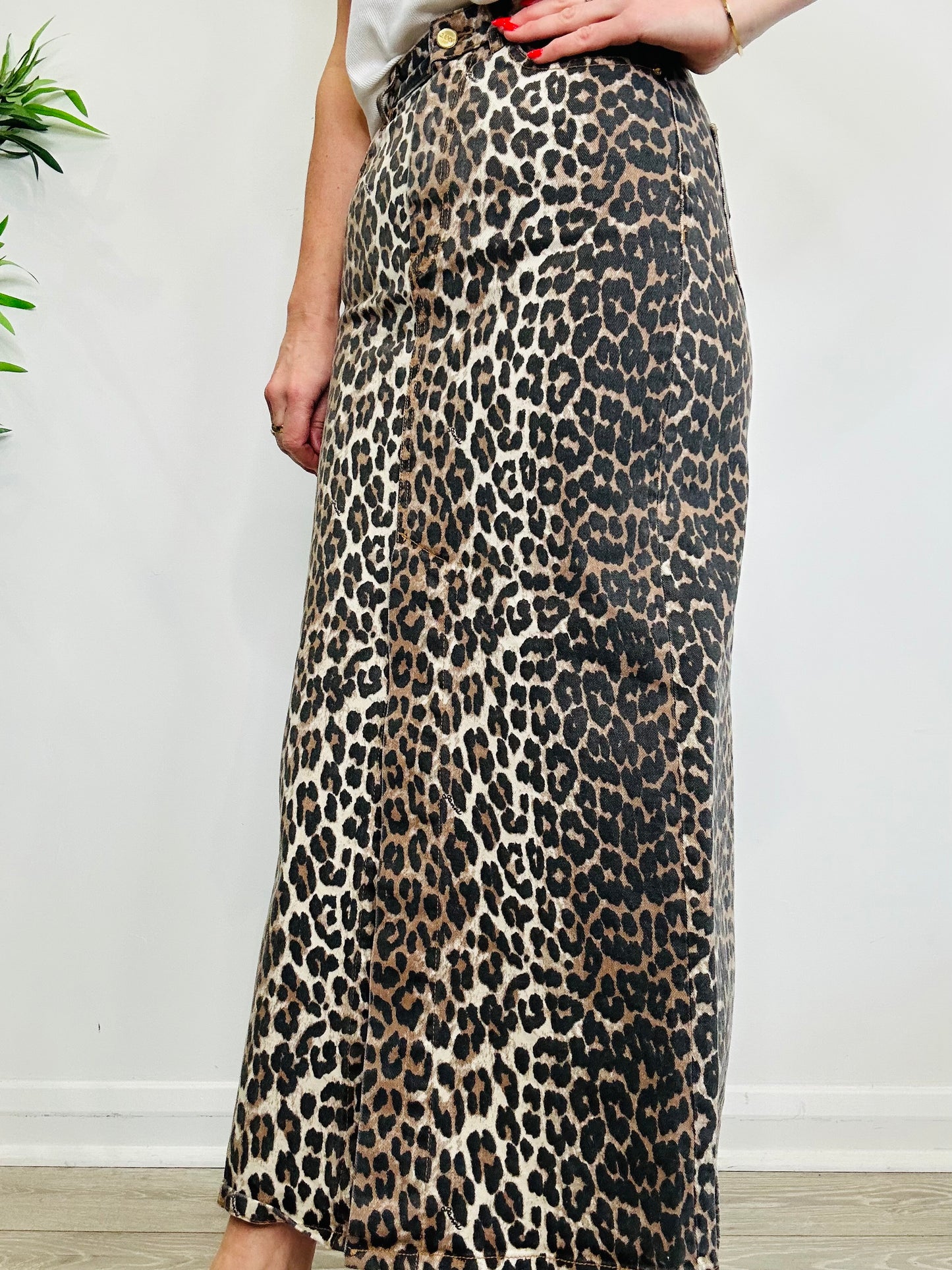 Leopard Print Skirt - Size 36