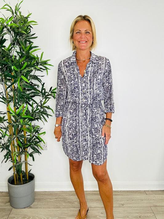 Snakeskin Print Dress - Size S