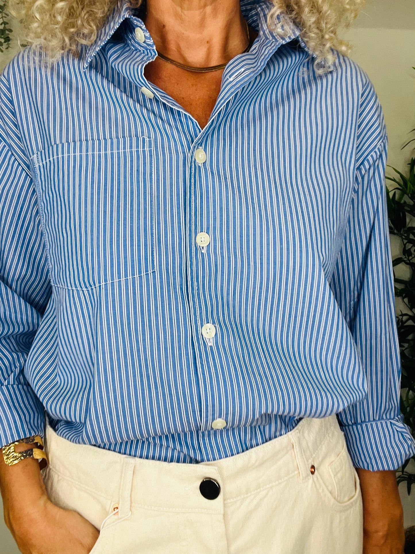Striped Cotton Shirt - Size XS/S