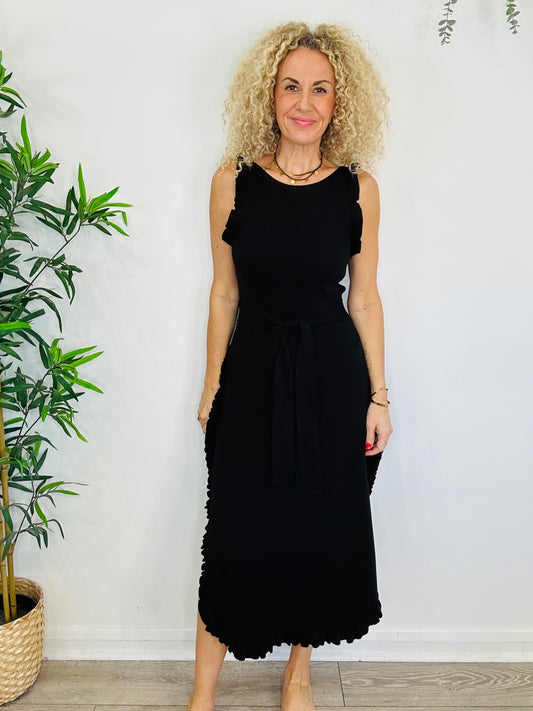 Frill Knitted Dress - Size L