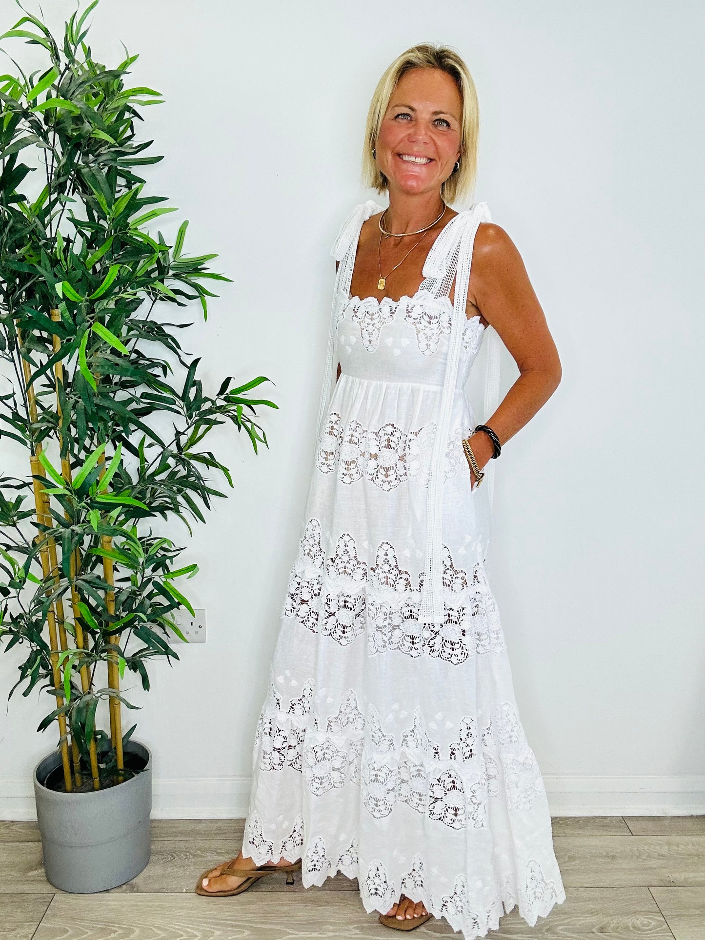 Linen Maxi Sundress - Size S