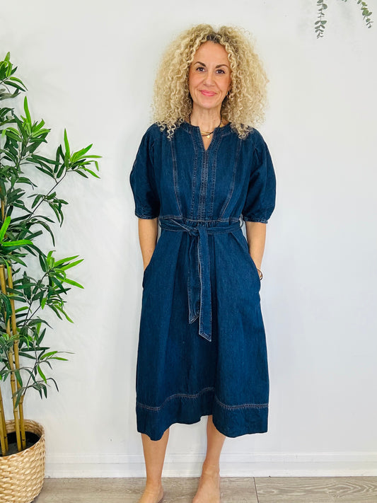 Denim Midi Dress - Size 4