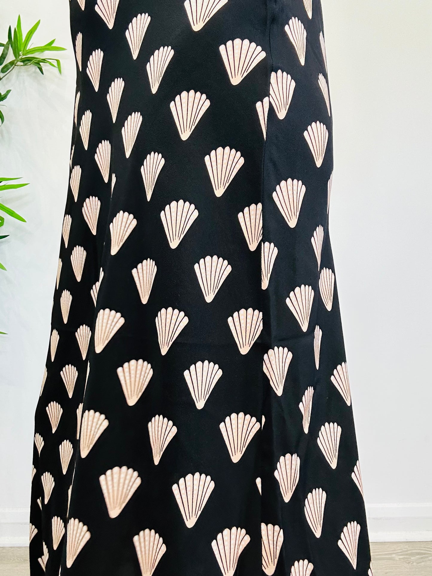 Shell Print Silk Skirt - Size S