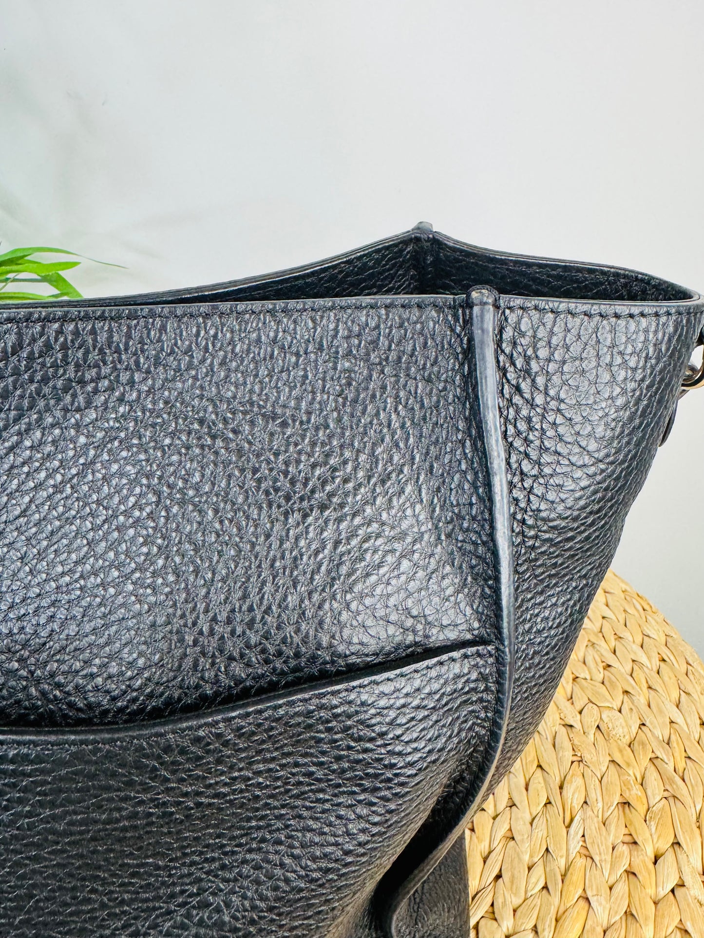 Grained Leather Crossbody Bag