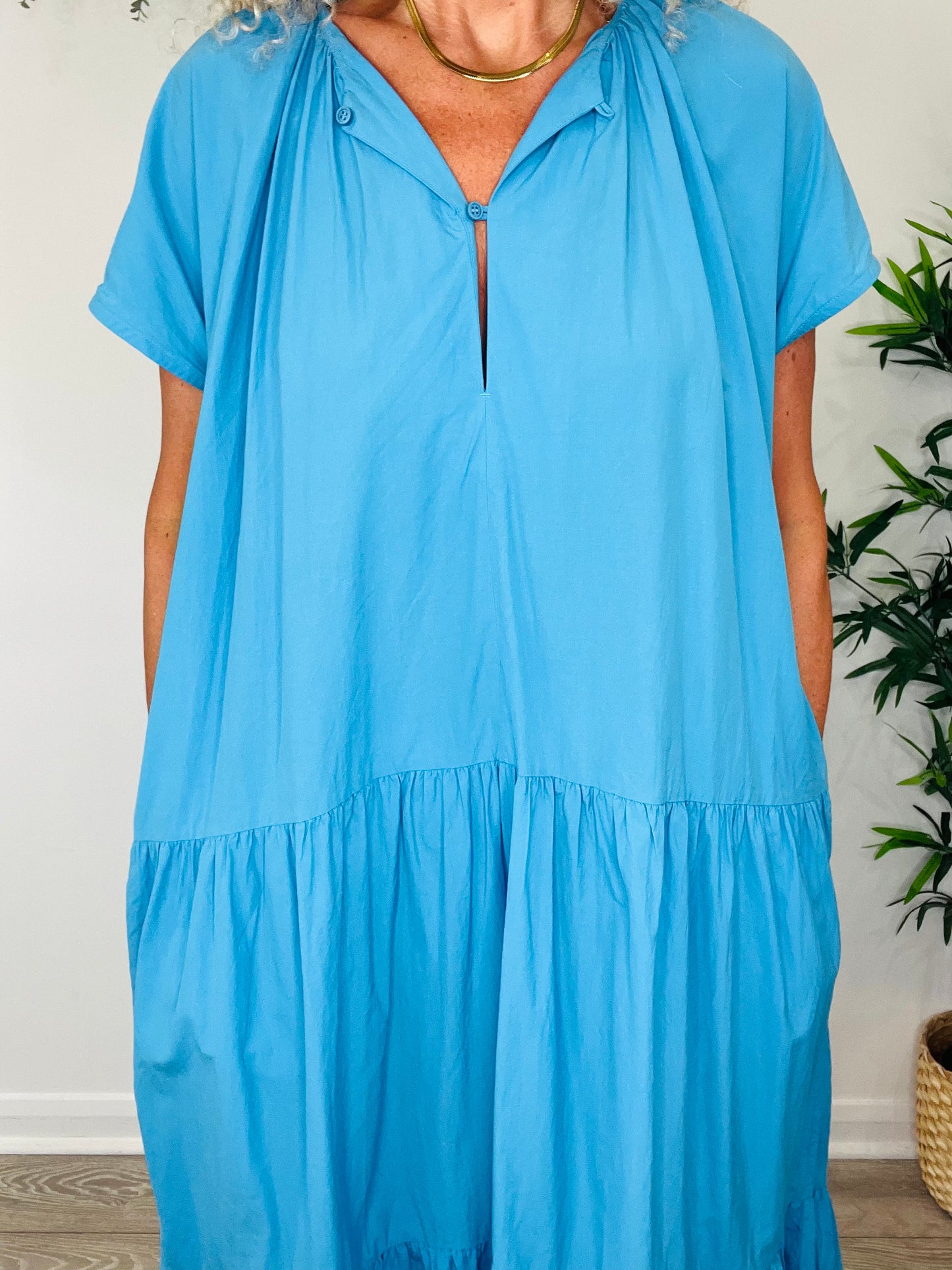 Tiered Cotton Dress - Size 40