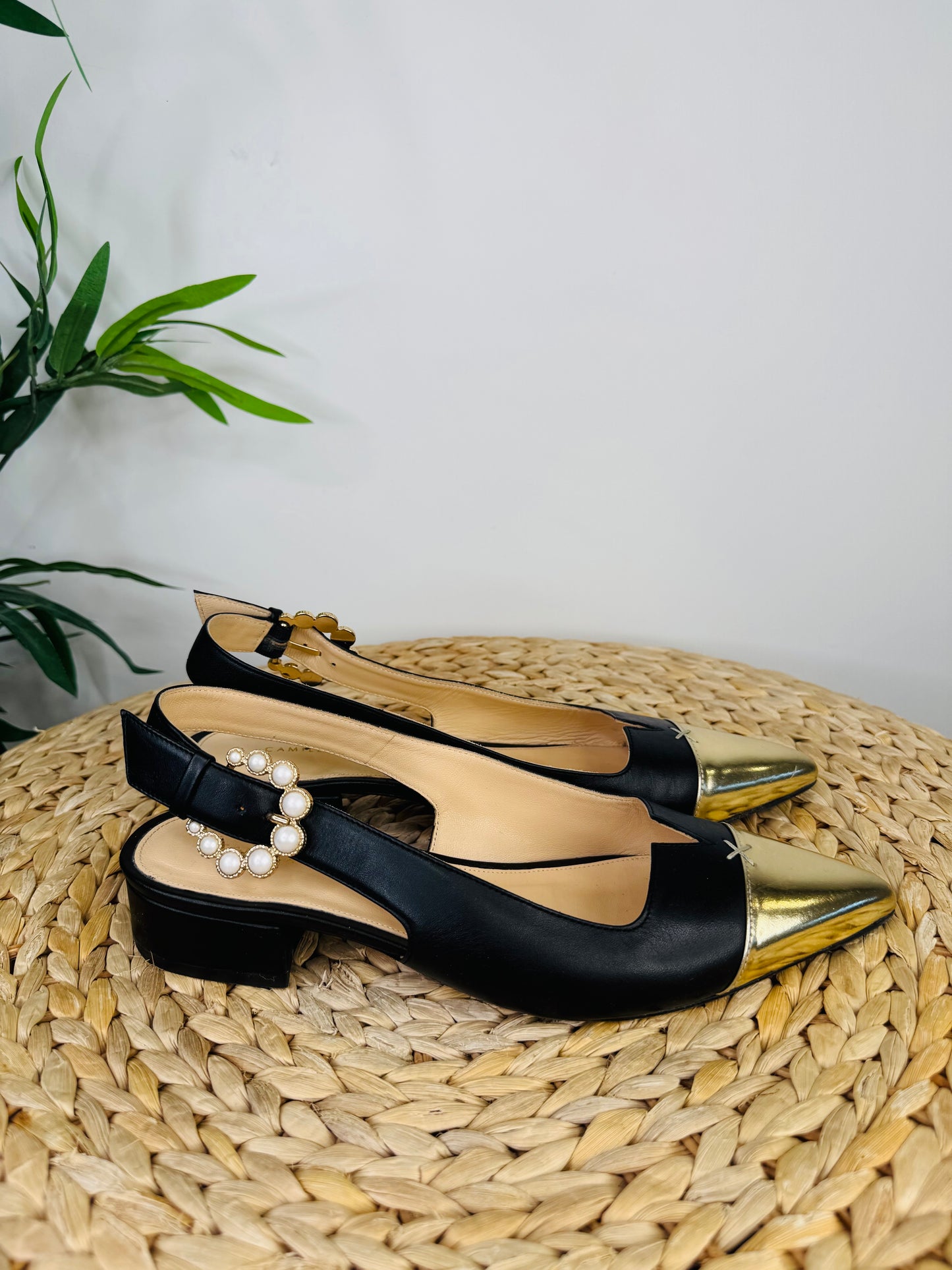 Leather Slingback Pumps - Size 40