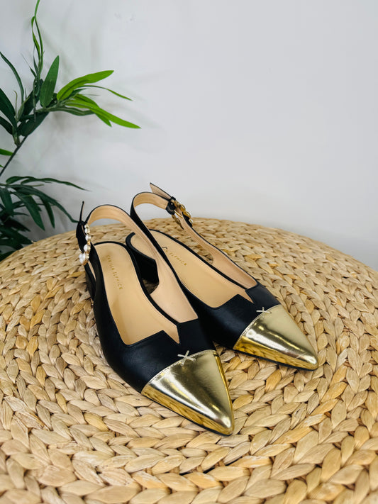 Leather Slingback Pumps - Size 40