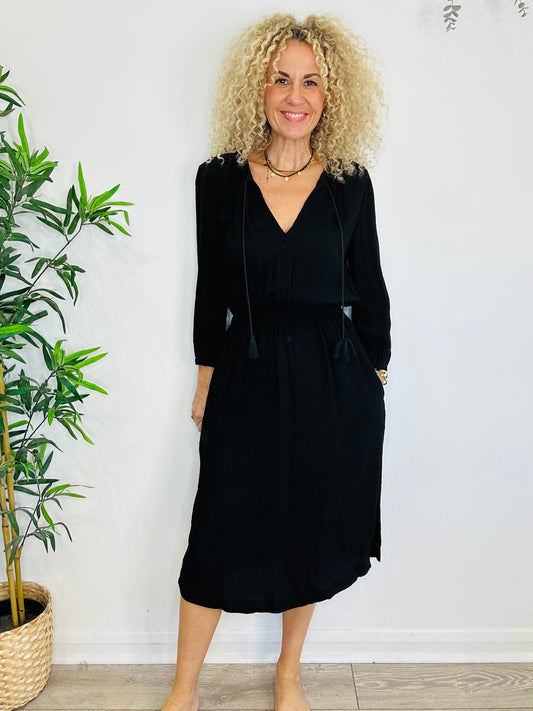 Black Midi Dress - Size 36
