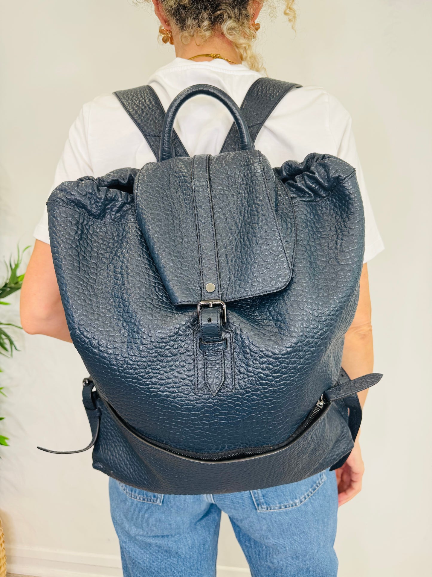 Grained Leather Rucksack