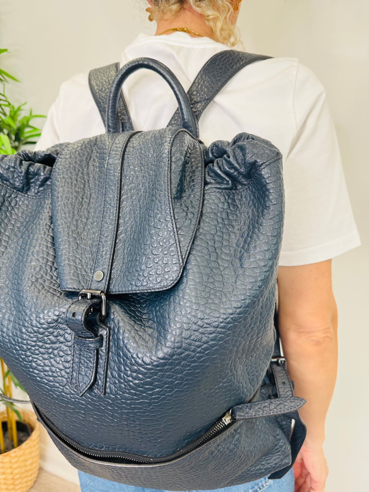 Grained Leather Rucksack