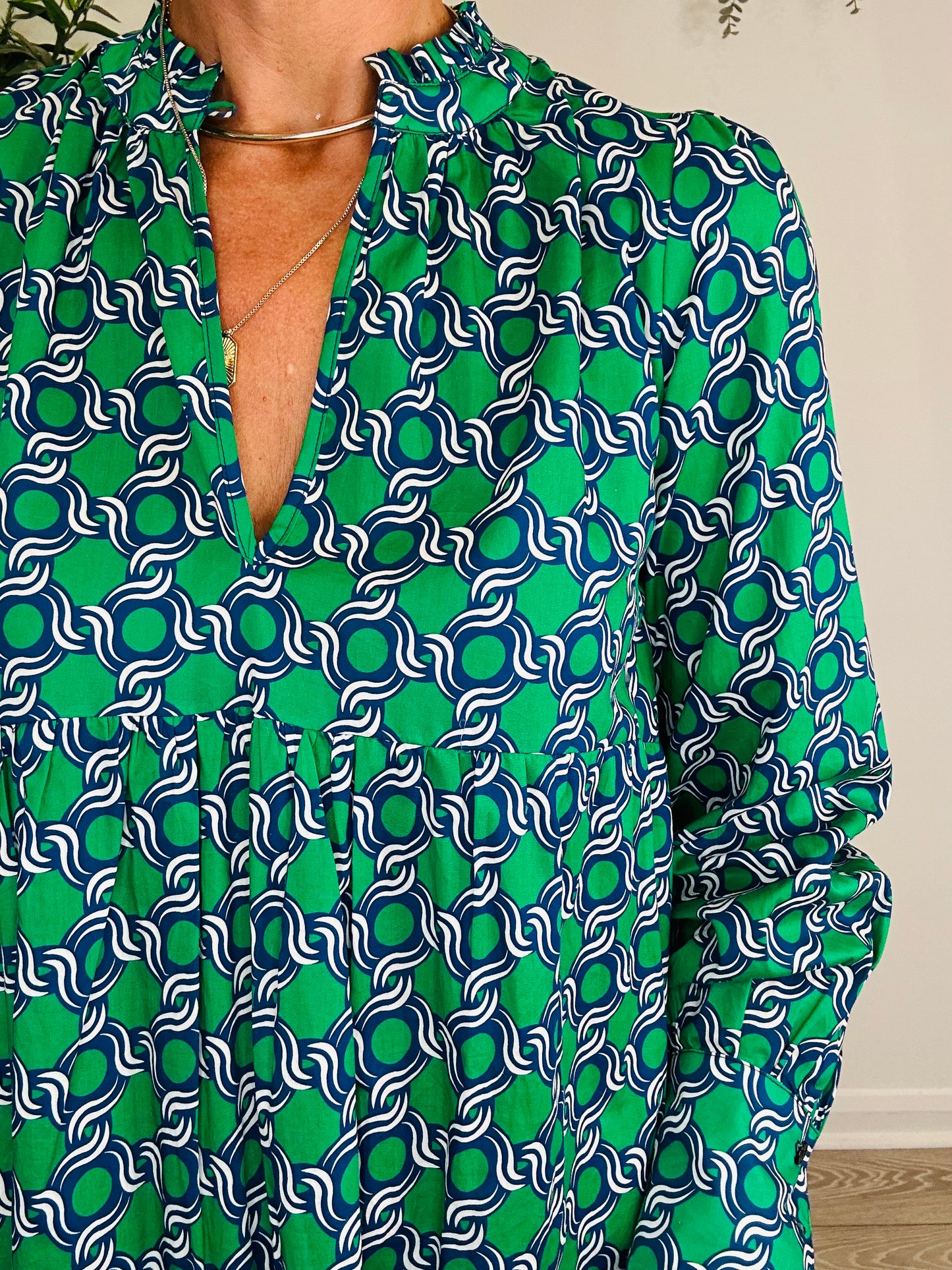 Patterned Cotton Dress - Size XS