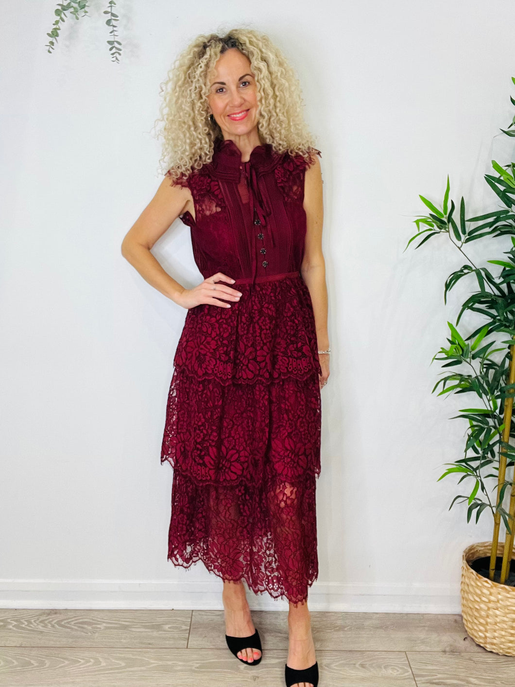 Tiered Lace Dress - Size 12