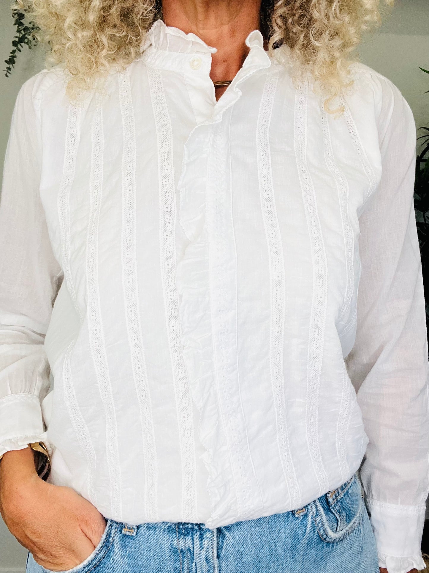 Cotton Lace Shirt - Size 8