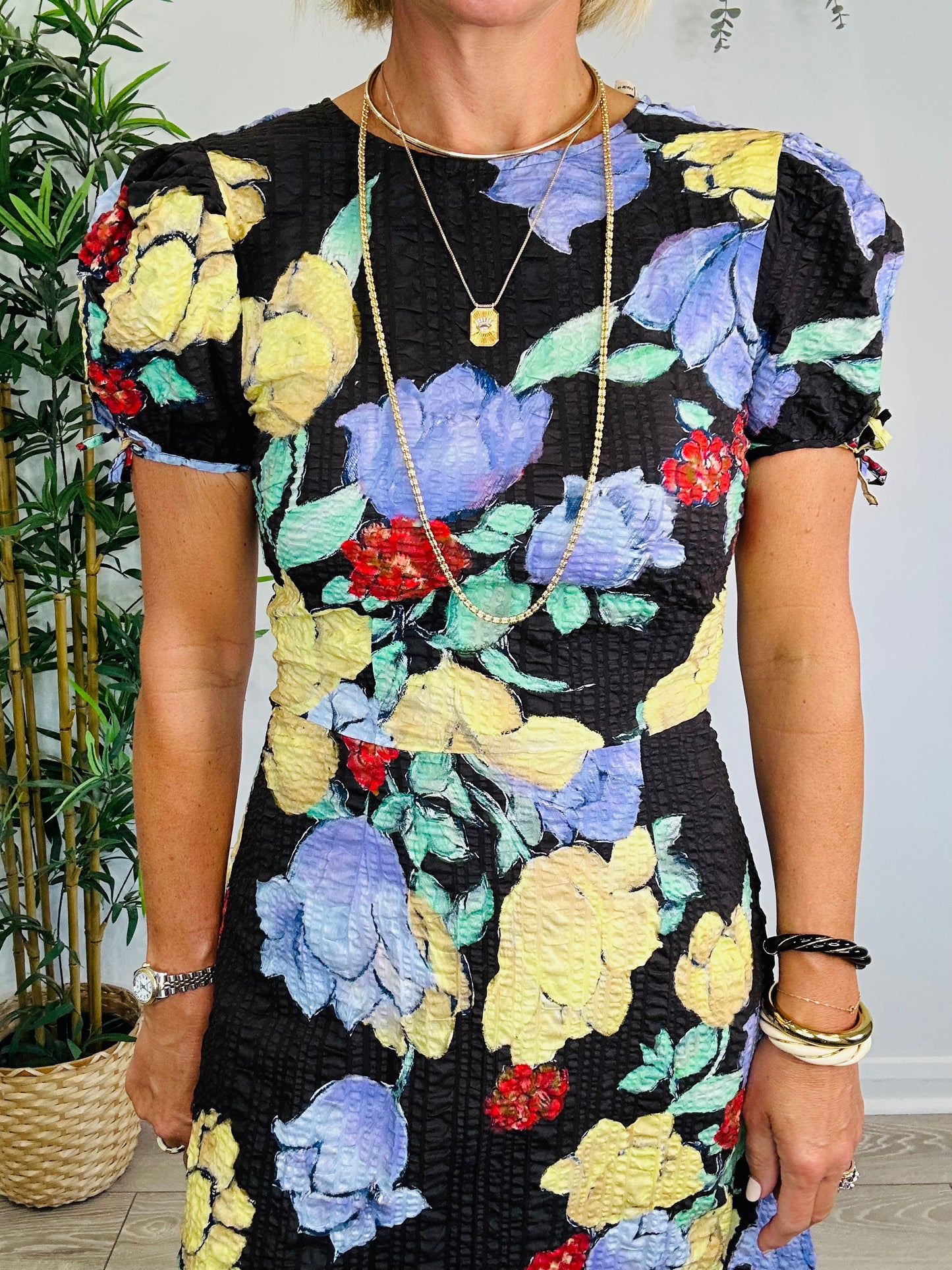 Crinkle Cotton Dress - Size 34