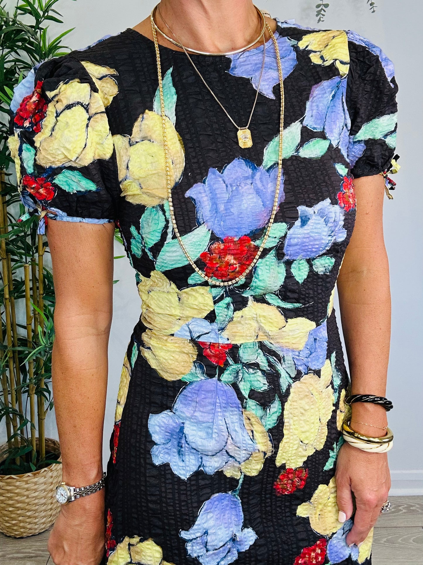 Crinkle Cotton Dress - Size 34
