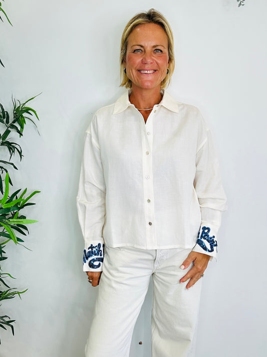 Linen Match Point Shirt - Size 36