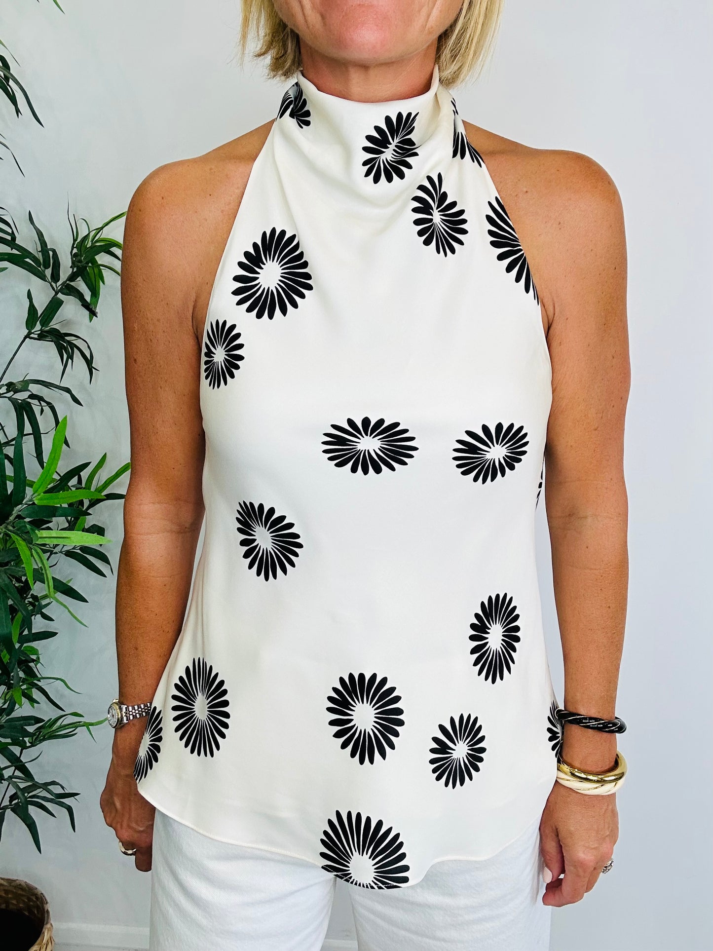 Silk Halterneck Top - Size 10