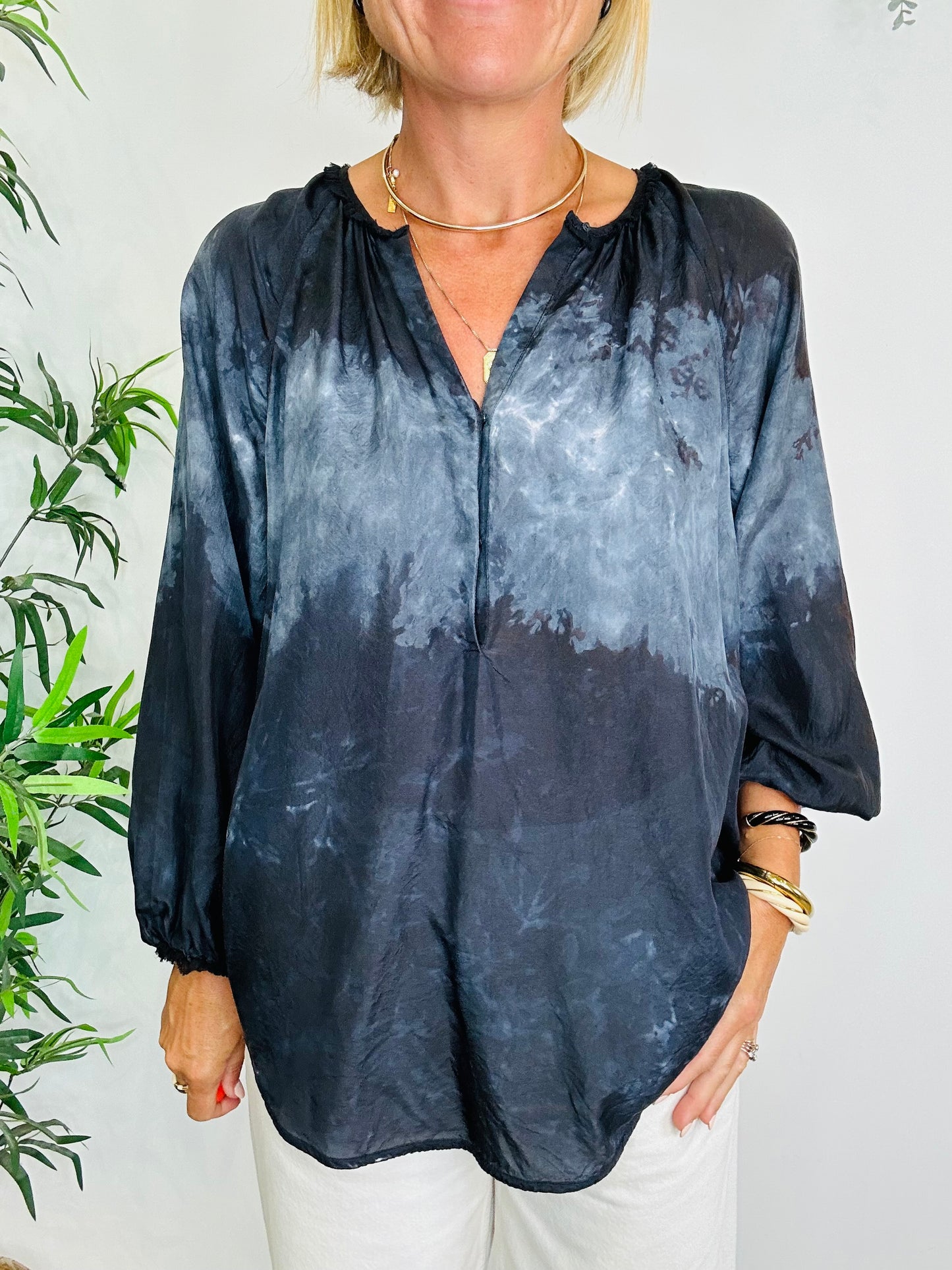 Silk Tie Dye Blouse - Size 0