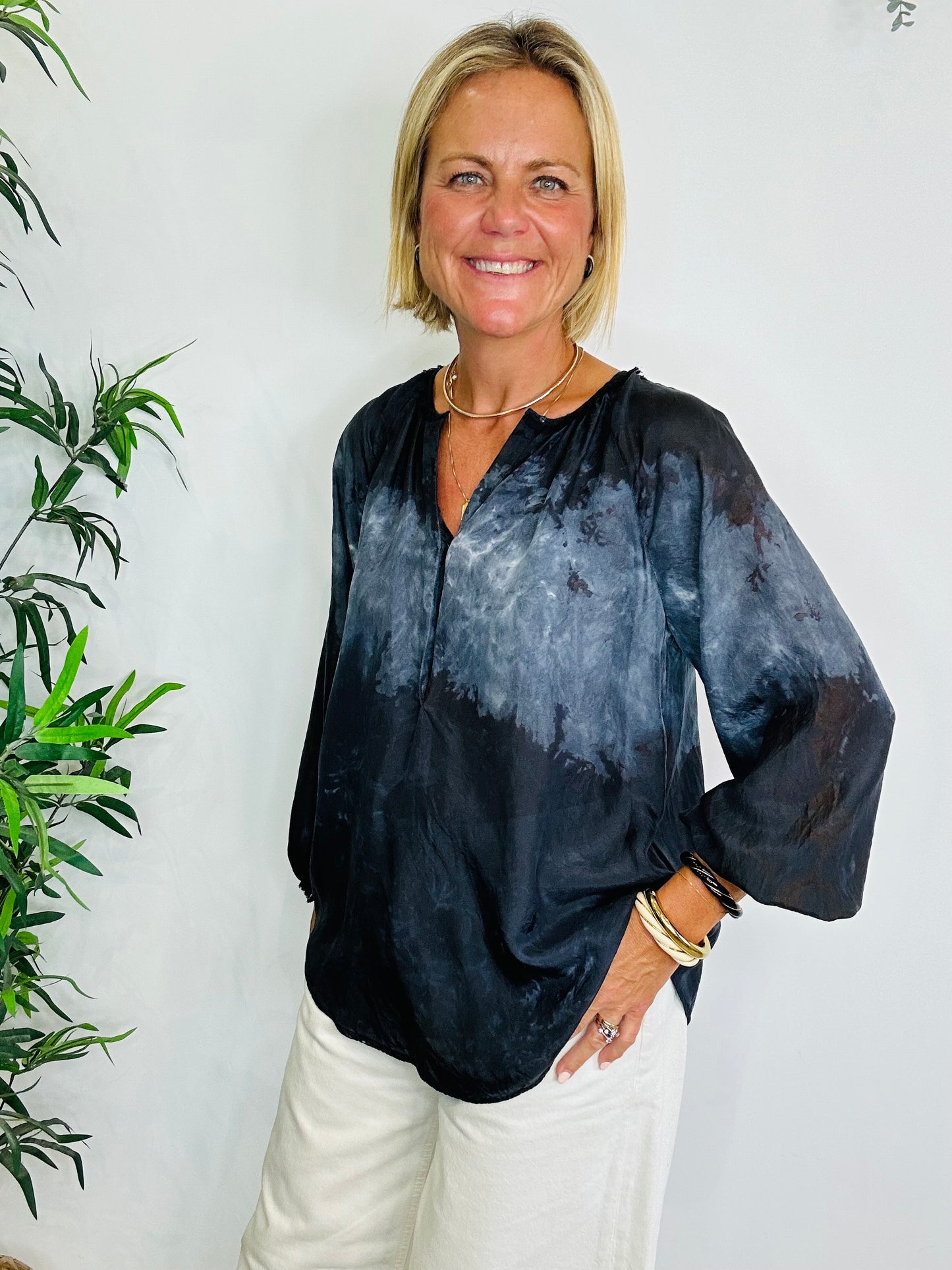 Silk Tie Dye Blouse - Size 0