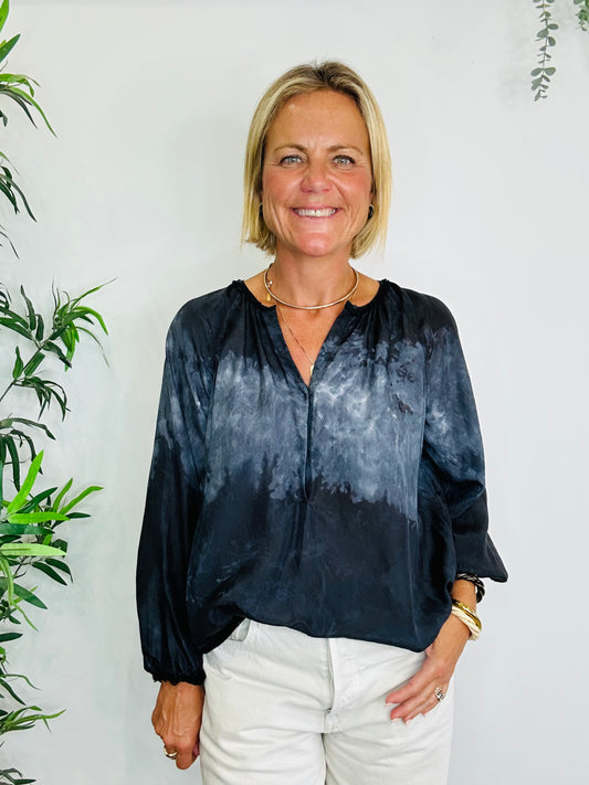 Silk Tie Dye Blouse - Size 0