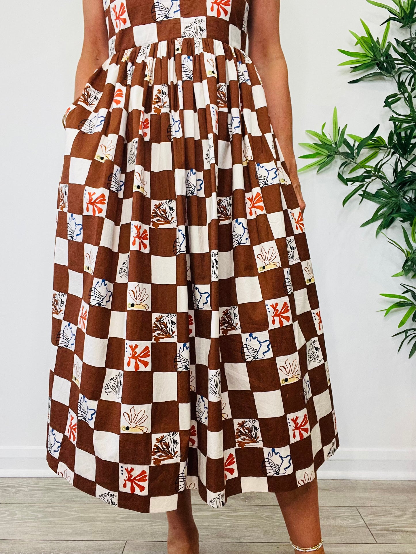 Check Cotton Dress - Size 10