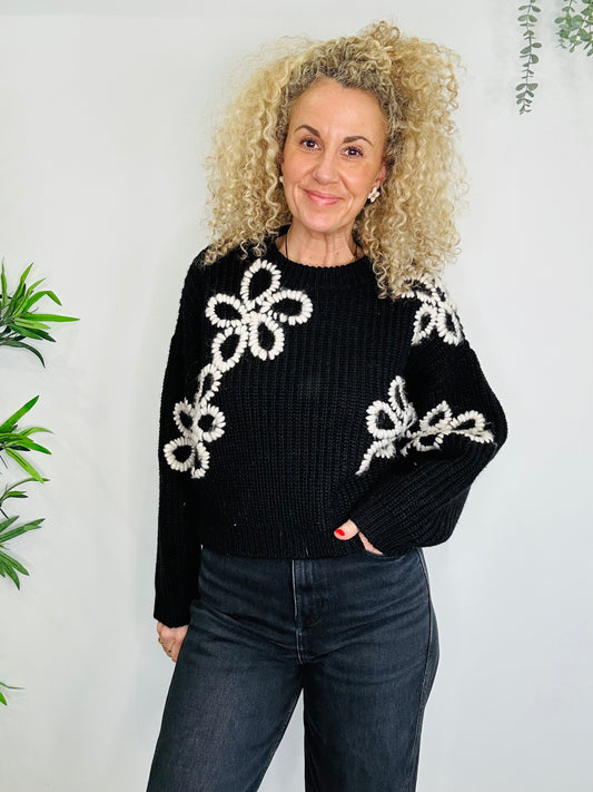 Embroidered Knitted Jumper - Size XS