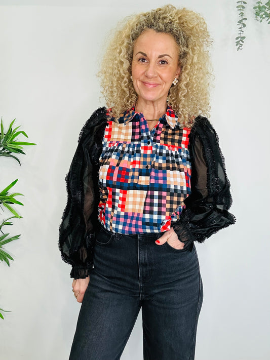 Check Blouse - Size 40