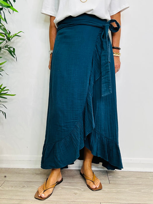 Cheesecloth Wrap Skirt - Size M
