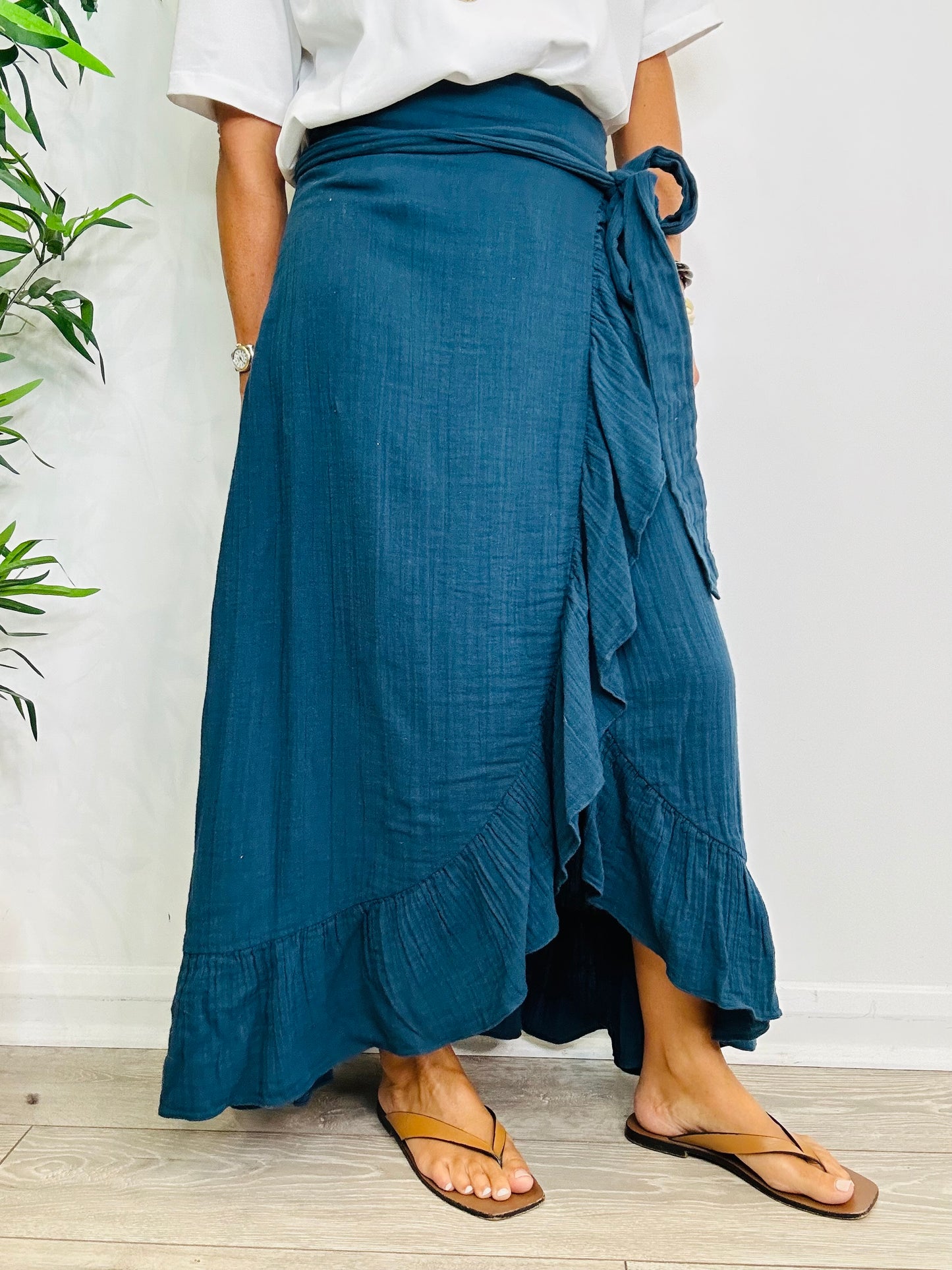 Cheesecloth Wrap Skirt - Size M