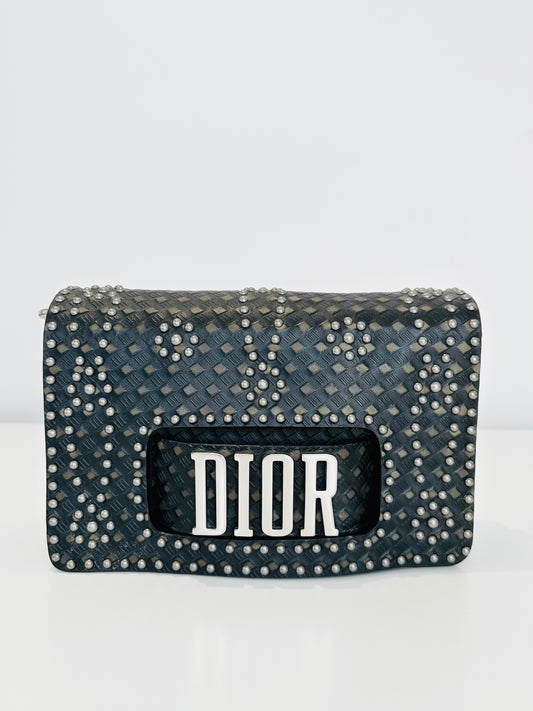 Leather Dio(r)evolution Studded Flap Bag