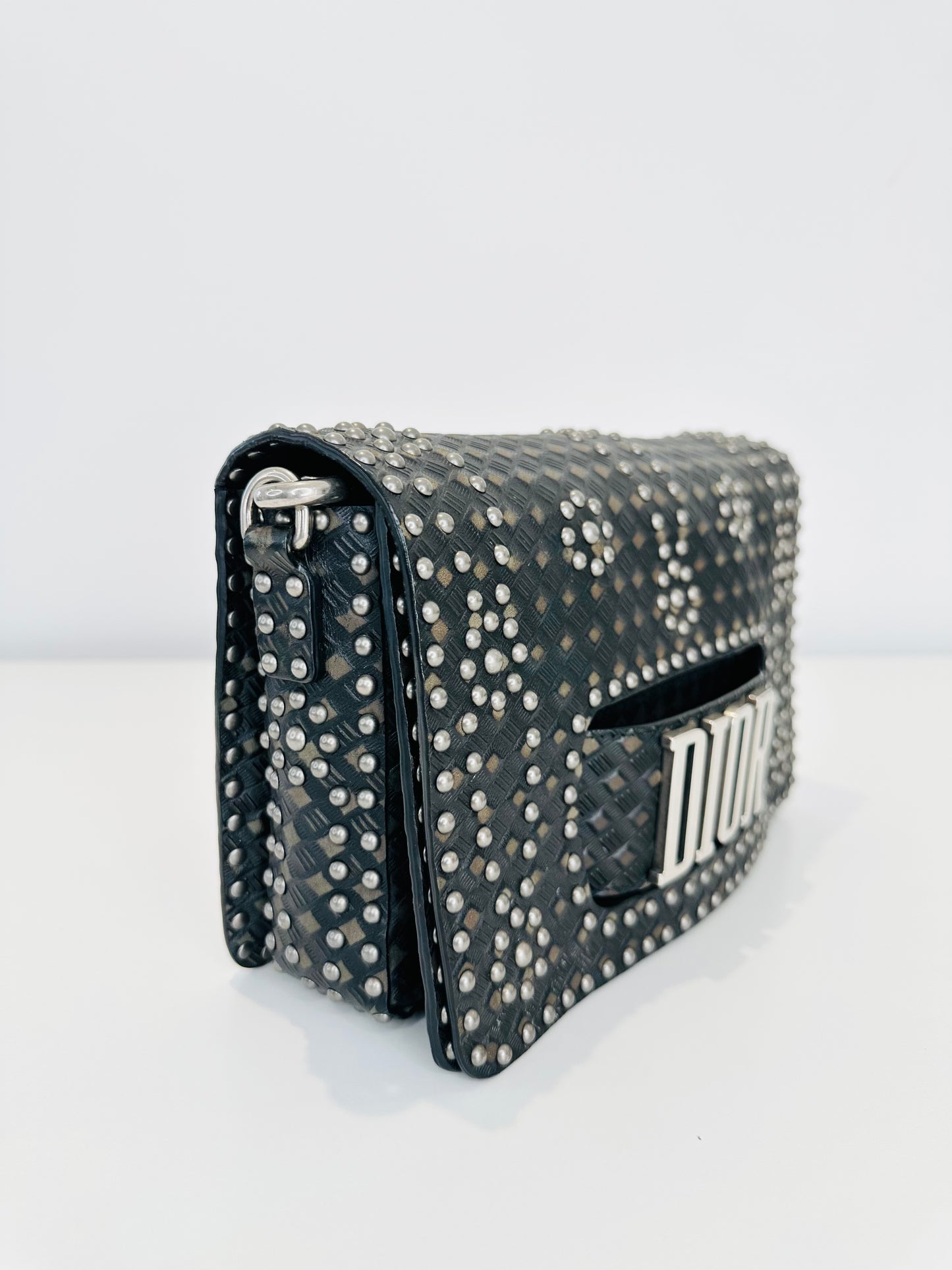 Leather Dio(r)evolution Studded Flap Bag
