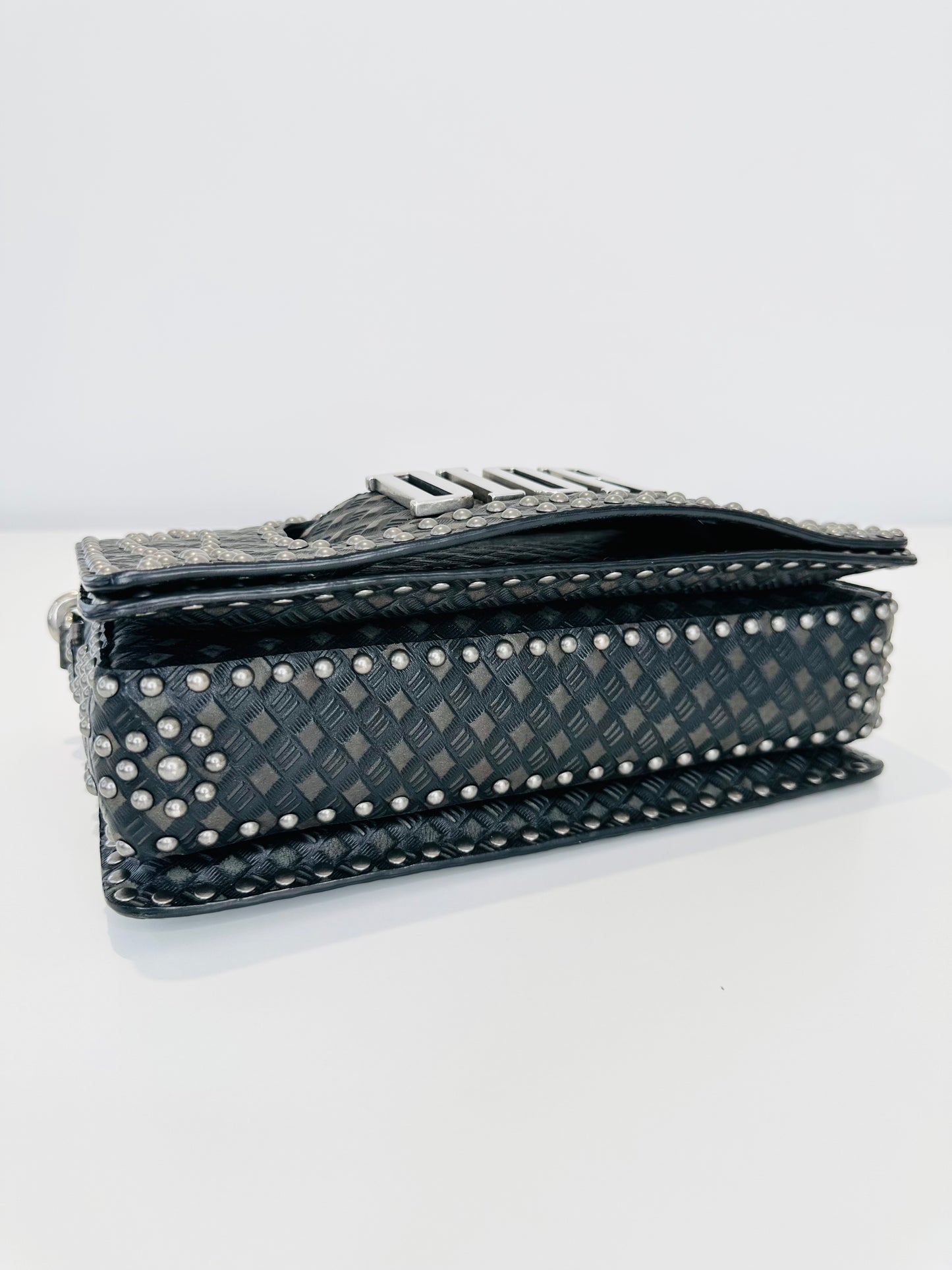 Leather Dio(r)evolution Studded Flap Bag
